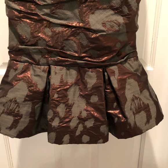 J. Mendel Copper and Brown Brocade Cocktail Dress. - Picture 3 of 8